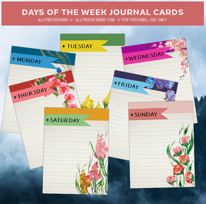 free journal cards