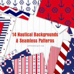 14 Free Nautical Backgrounds in Red, Blue, and White