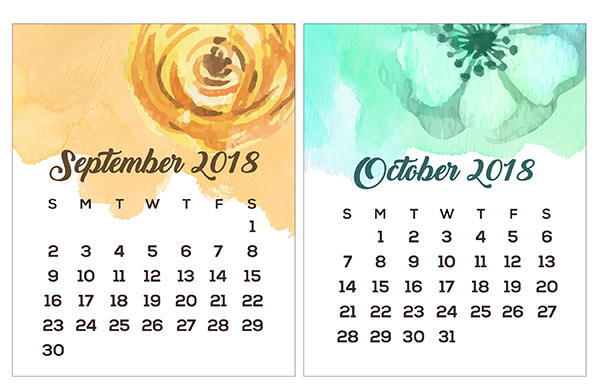 Printable Mini Calendars For 2018 To Download Free