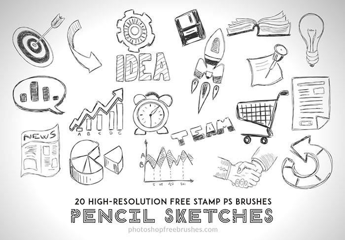 Photoshop Pencil Brush Sets For Hand-Drawn Effects