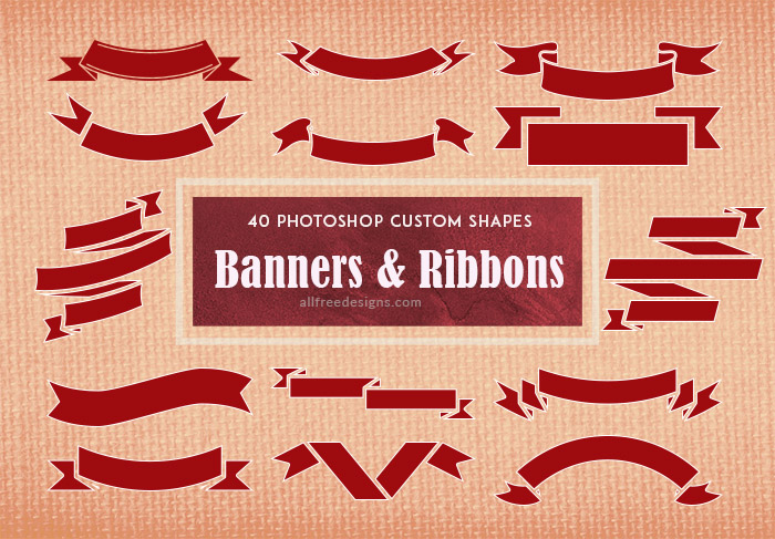 photoshop ribbon shapes free download