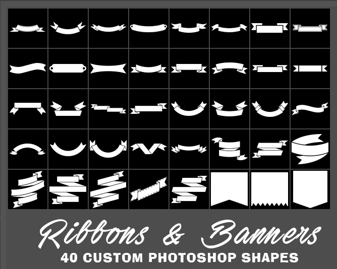 ribbon banner brushes photoshop free download
