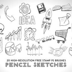 Pencil Sketches: 20 High-Quality Brushes for Photoshop