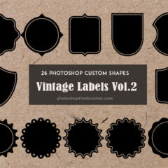 26 Round and Square Vintage Label Custom Shapes Vol. 2