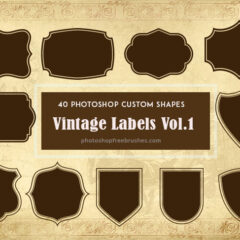 40 Jar and Bottle Vintage Label Shapes for Photoshop Vol.1