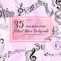 38 Abstract Music Background Brushes for Posters, Flyers, and Websites