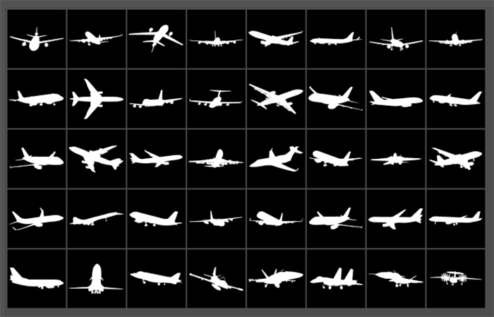 airplane silhouette shapes