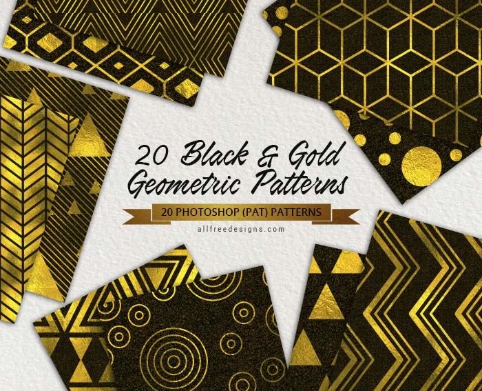 black gold geometric patterns