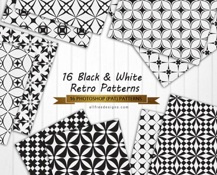 black white retro patterns