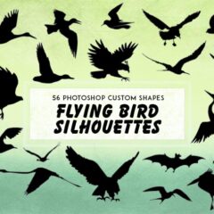 Flying Bird Silhouettes: 56 Shapes for Creating Scenic Landscapes