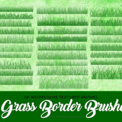 27 Fresh Grass Border Brushes for Photoshop