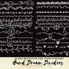Hand Drawn Dividers: 26 Free Stamp Photoshop Brushes