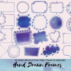25 Hand Drawn Frame Brushes for Photos and Texts