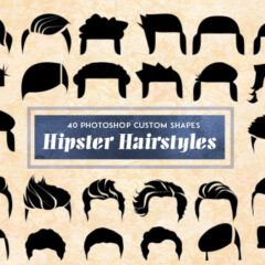 Hipster Hairstyle Shapes: 40 Logo Elements for Photoshop