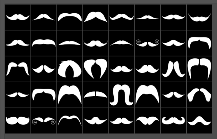 hipster mustache shapes