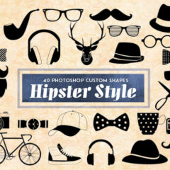 Hipster Style Silhouettes: 40 Retro Custom Shapes for Photoshop