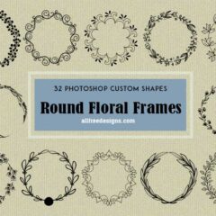 Round Floral Frames: 32 Custom Shapes to Download Free