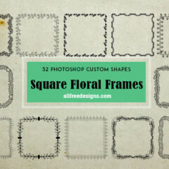 32 Free Square Floral Frames for Photoshop CS+