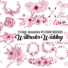 23 Romantic Watercolor Wedding Brushes for Photoshop