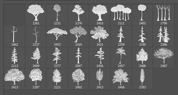 forest tree brushes