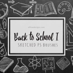 Sketched School Brushes for Playful Themed Designs