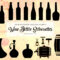 Wine Bottle Silhouettes: 24 Custom Shapes for Photoshop