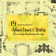 Autumn Floral Frames: 19 Brushes for Your Photo Albums and Scrapbooks