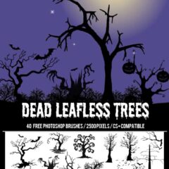 Halloween Dead Tree Brushes for Creating Spooky Forest Scenes