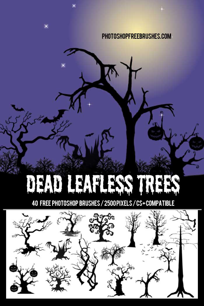 Halloween Dead Tree Brushes 40 Free Images For Photoshop