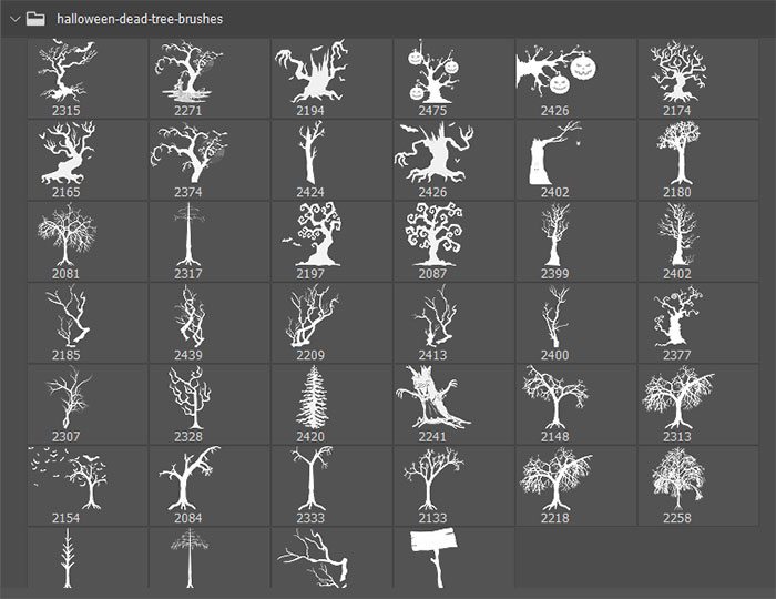 halloween dead tree brushes