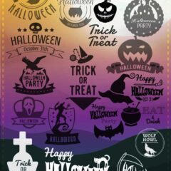 Halloween Labels: 20 Logo Stamp Brushes for Photoshop (Vol. 2)