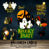 Spooktacular Halloween Labels Clip Art: Perfect for Your Festive Designs