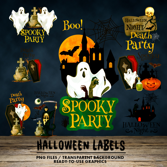 halloween labels clip art