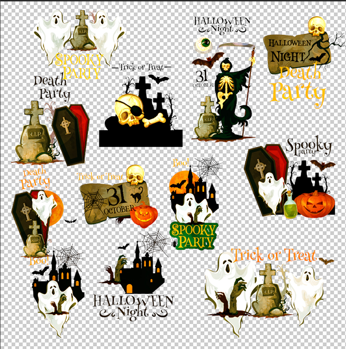halloween labels clip art