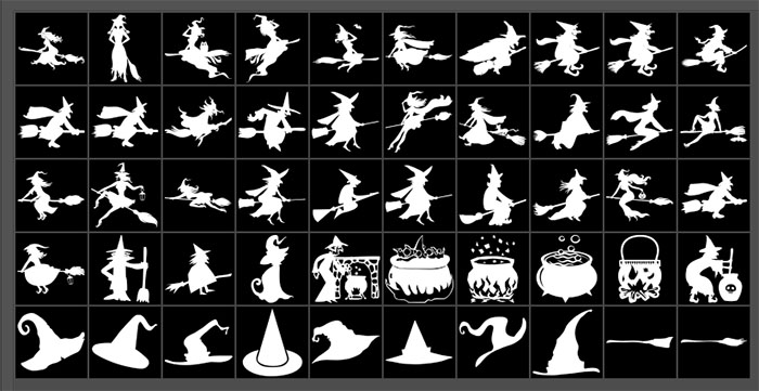 halloween witch silhouettes