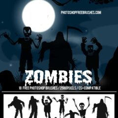 Halloween Zombie Brushes: 18 Scary Stamp Images for Photoshop