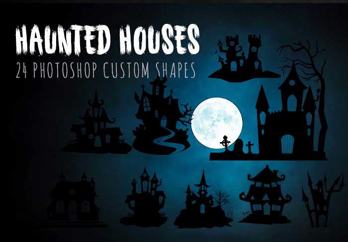 haunted house silhouettes