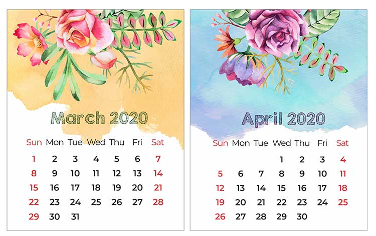 printable mini calendar march