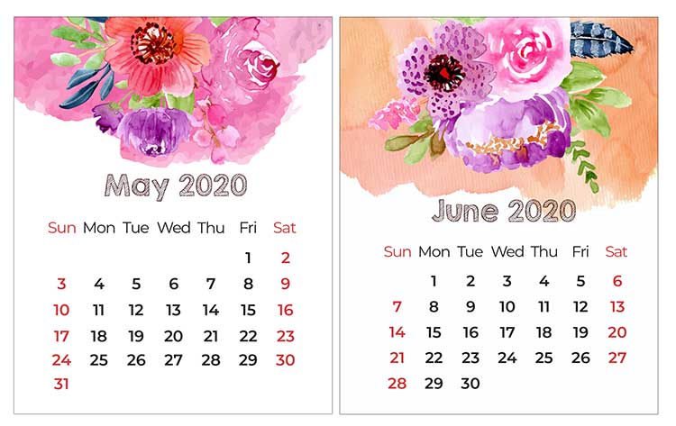printable mini calendar may