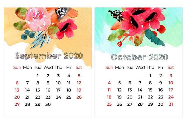 printable mini calendar september