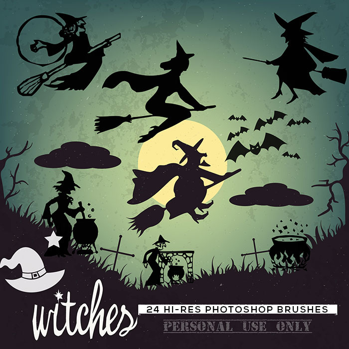 witch clip art brushes