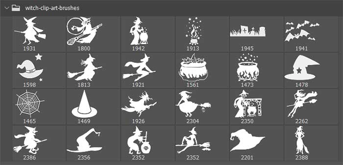 witch clip art brushes