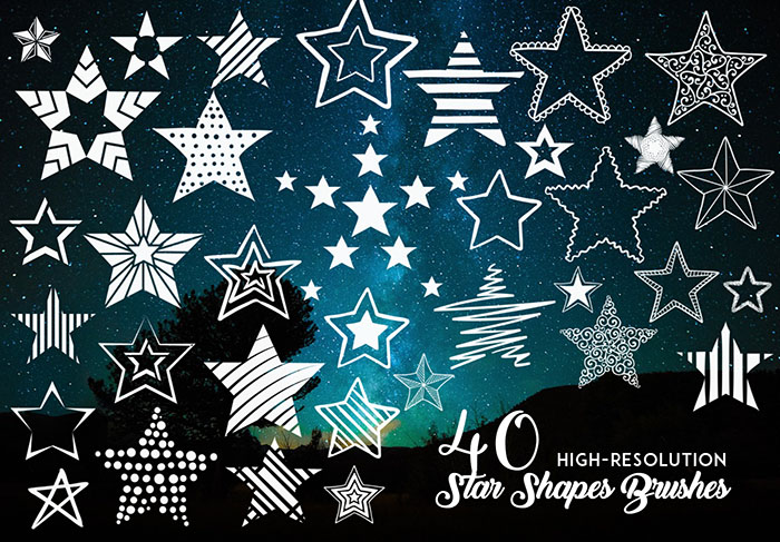 christmas star brushes