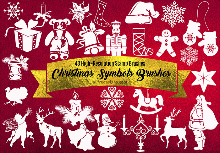 christmas symbols brushes