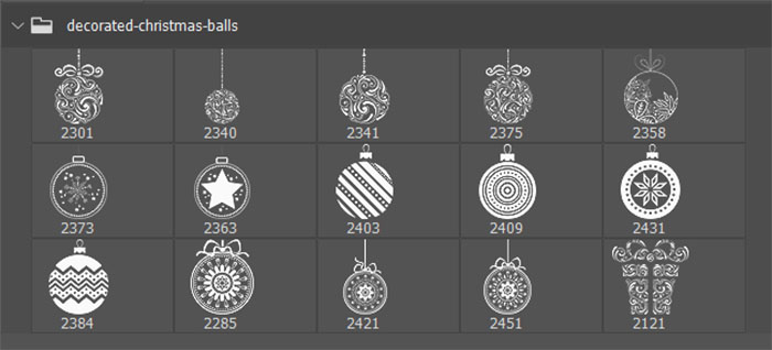 decorated christmas baubles
