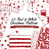 Glitter Christmas Patterns: 20 Red and White Sparkling Backgrounds