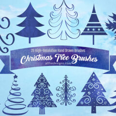 28 Free Hand-Drawn Christmas Tree Brushes for Memorable Designs