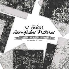 Silver Snowflakes Patterns: 12 Sparkling Backgrounds for Holiday Designs