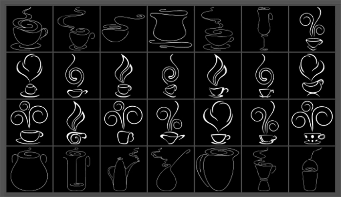abstract coffee logo shapes