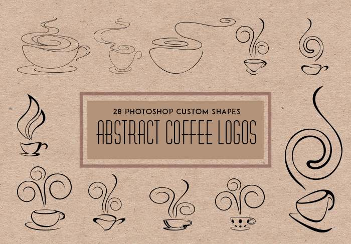 abstract coffee logo shapes